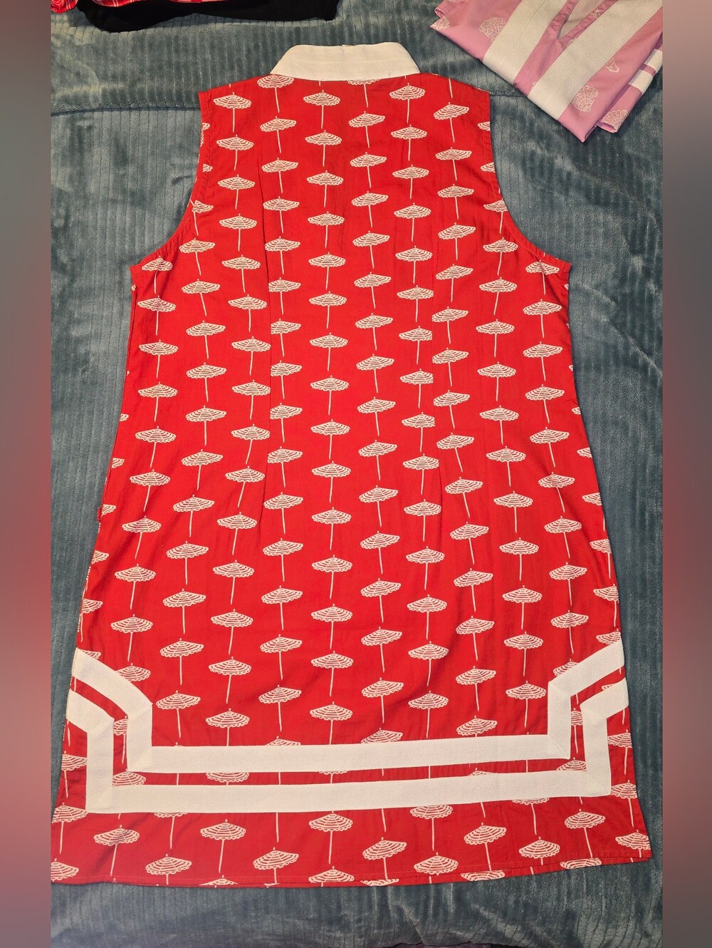 Sail to Sable Red Sleeveless Midi Dress with White Trim NWOT! - Picture 9 of 9